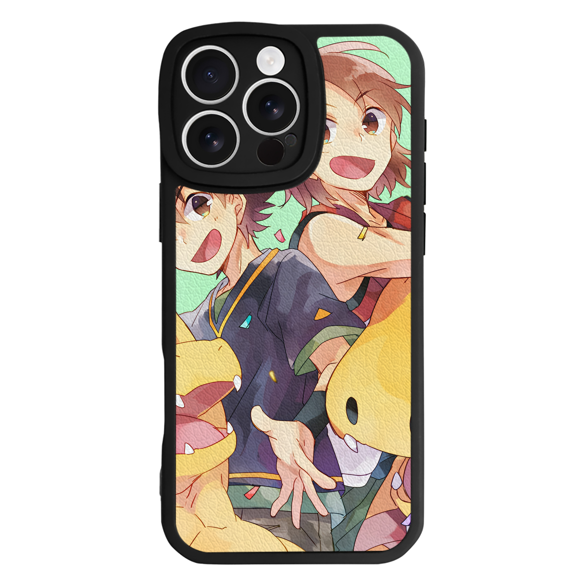 （画像用） Digimon デジタルモンスター/デジモン 【iPhone 16シリーズ対応】シリコンスマホケース（レザー調） 材質：シリコン
